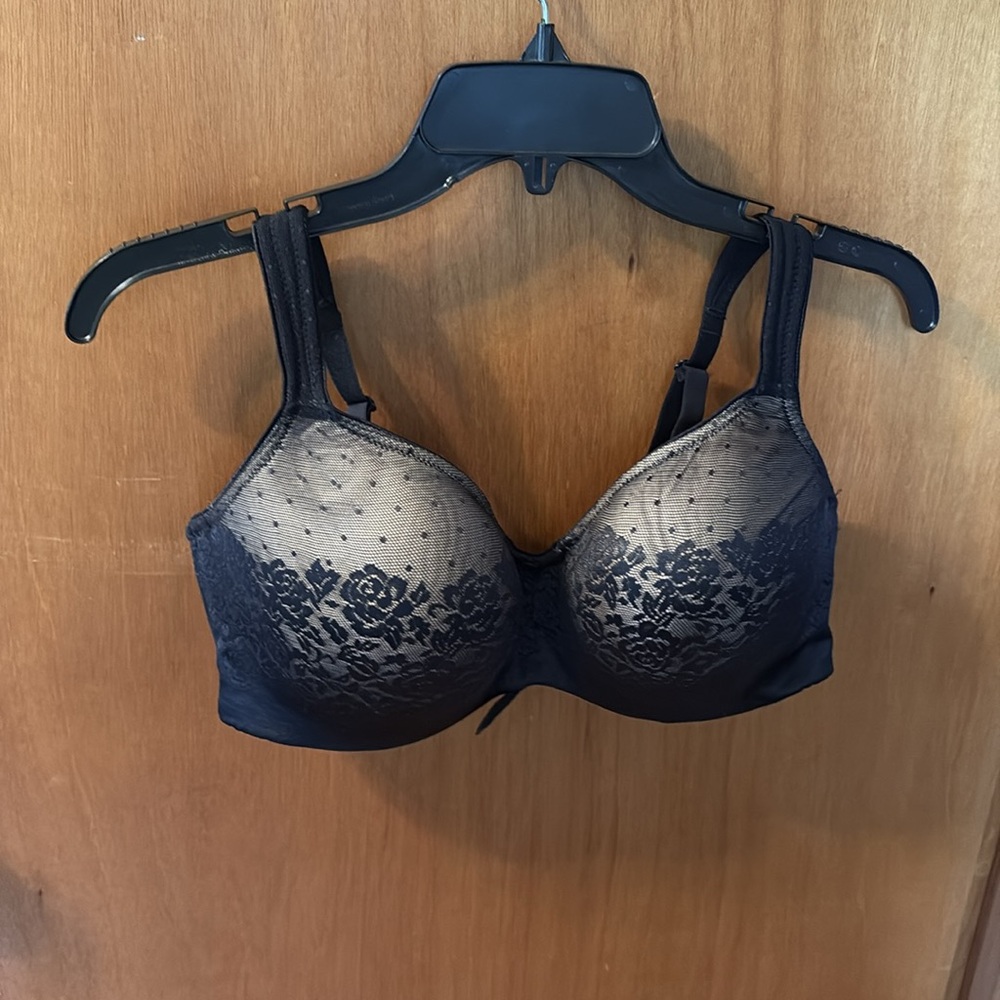 Soma Intimates Bra 36DD Black Tan Like New Large Lacy Padded